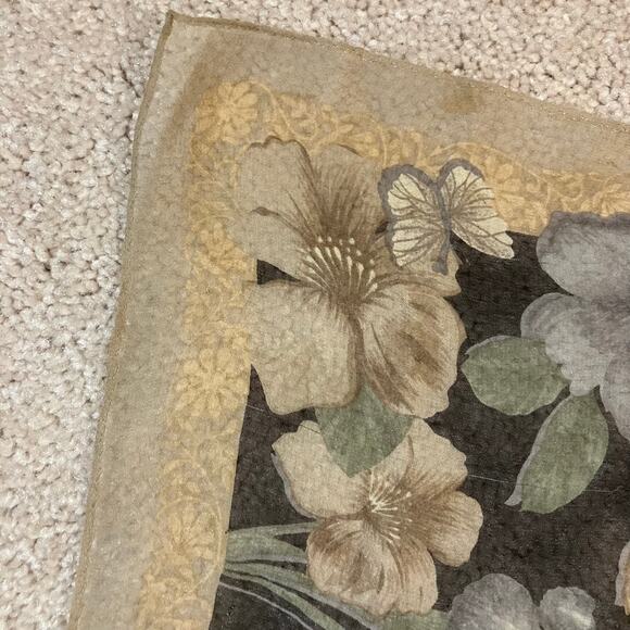 Black butterfly floral scarf, whimsigoth bohemian whimsy fairycore - Picture 8 of 8